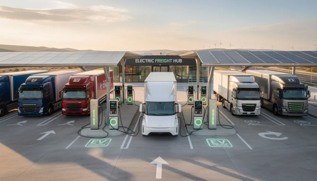 Fast charging stations for EV trucks
