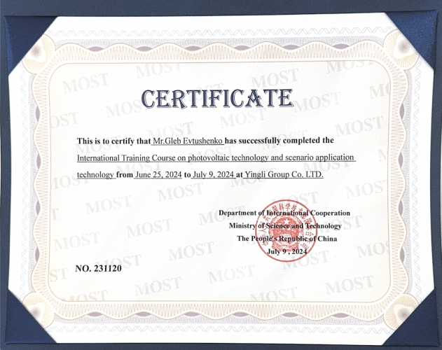 Yingli-Certificate